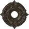 Ekena Millwork Attica PVC Ceiling Medallion (Fits Canopies up to 5"), Metallic Drk Bronze, 13"OD x 3 1/2"ID x 3/4"P CMP13ATCDB - alternate 1